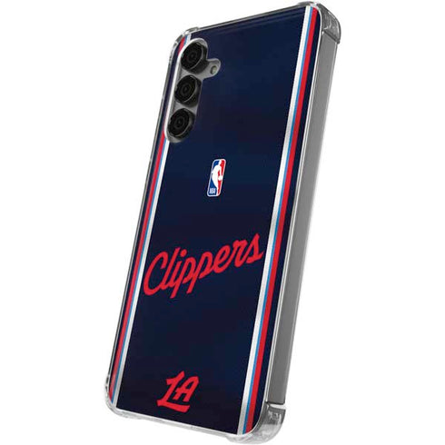 NBA Los Angeles Clippers Distressed Red Galaxy S24 Plus Clear Case